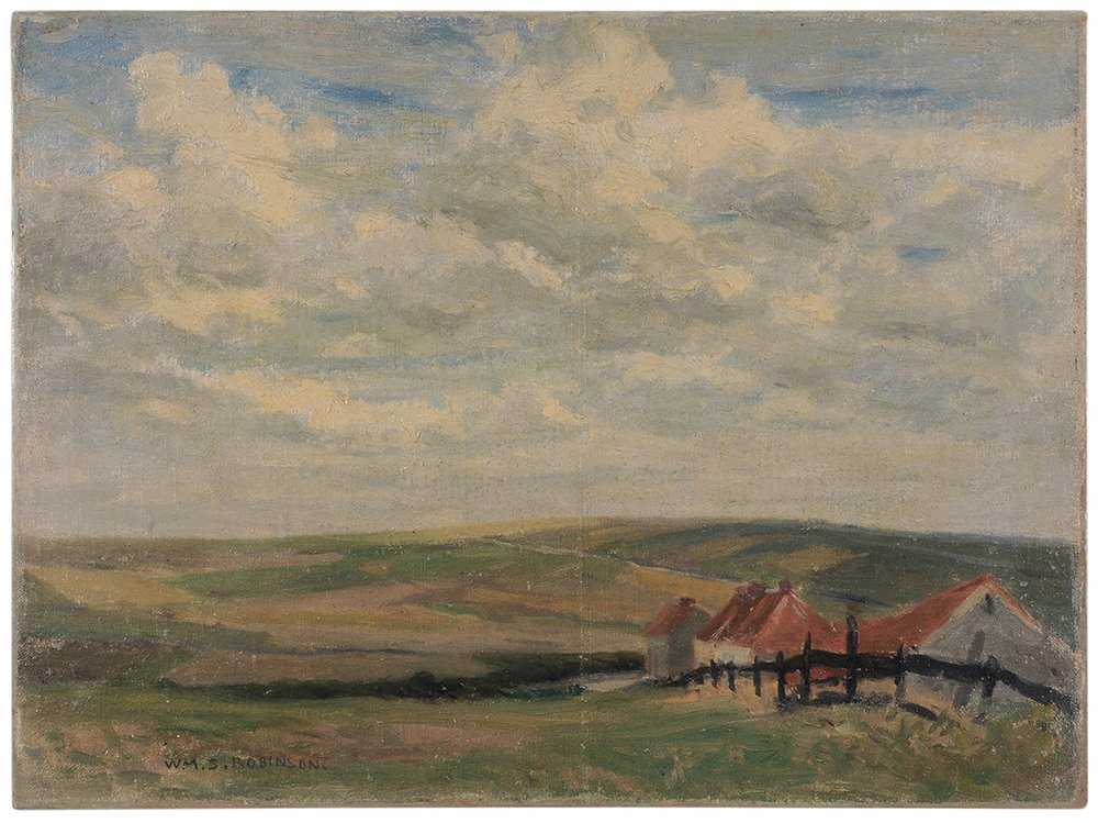William S. Robinson: (Pennsylvania/New York/Connecticut, 1861-1945) Etaples, France - Summer, 1899, signed lower left "Wm. S. Robinson" with circular artist's inventory verso and indicated as "D/454/1899", oil on canvas b