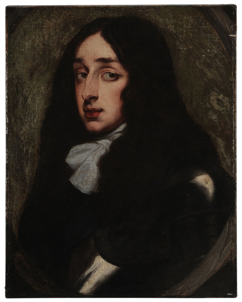 British School: (17th century) Portrait of Gentleman in Armour, within a feigned oval, unsigned, attribution verso stretcher to William Dobson (British, 1611-1646), oil on canvas, 23-1/2 x 18-3/8 in.; unframed,