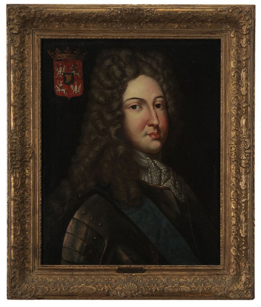 Polish School: (17th century) Portrait of Prince Jakob Sobieski (1667-1737), unsigned, oil on canvas, 20-3/4 x 17-1/8 in.; 20th century gilt wood and composition frame, possibly by Newcomb-Macklin,