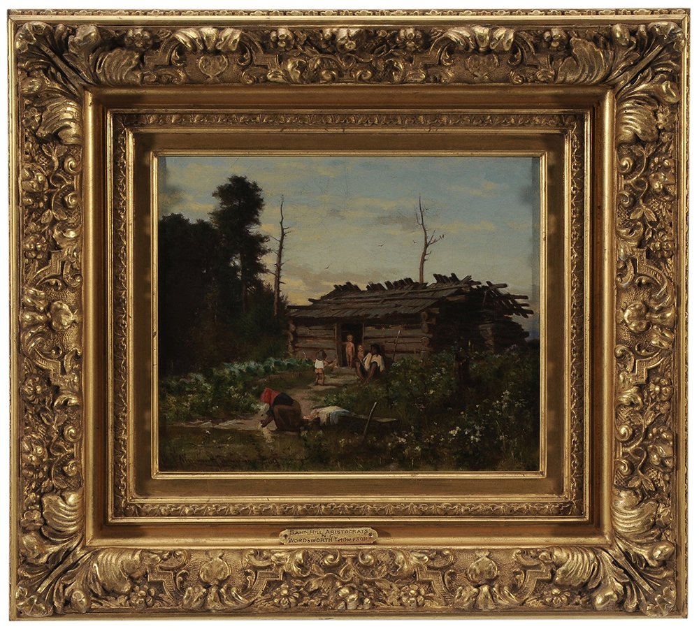 Alfred Wordsworth Thompson: (New York/Maryland/New Jersey, 1840-1896) Sand Hill Aristocrats, North Carolina, 1869, signed lower left "Wordsworth Thompson 69", oil on canvas, 10 x 12-1/8 in.; modern gilt wood and composition fram