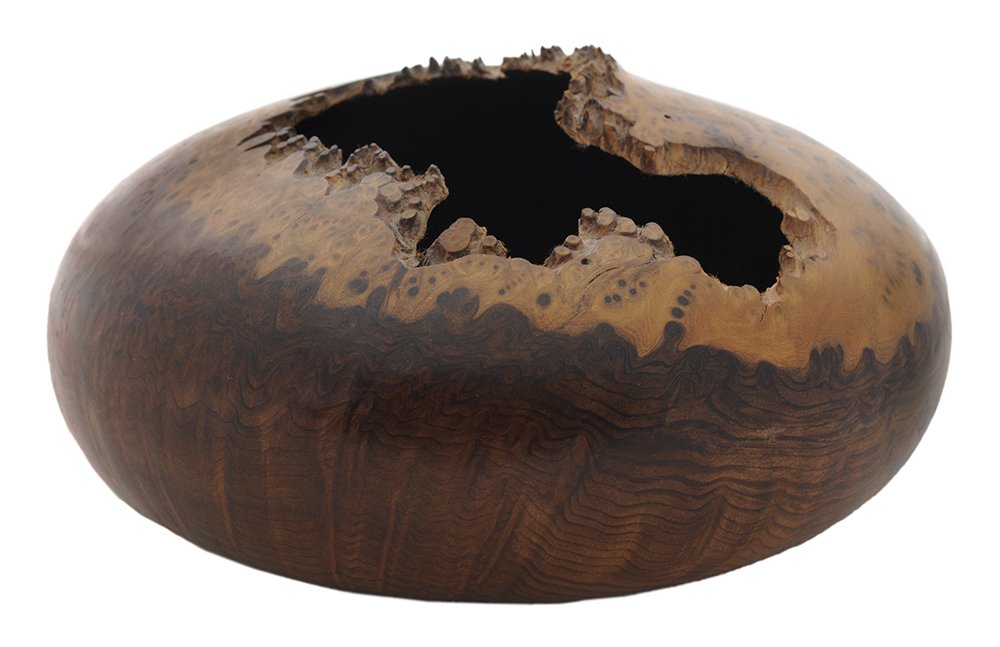 David Ellsworth: (Colorado/Pennsylvania, born 1944), etched on base "Ellsworth 1986 B-2, Redwood Lace Bowl", 4 x 8 1/2 in. minor nicks along rim of bowl. Notes: Artist was the founding member and former President of t