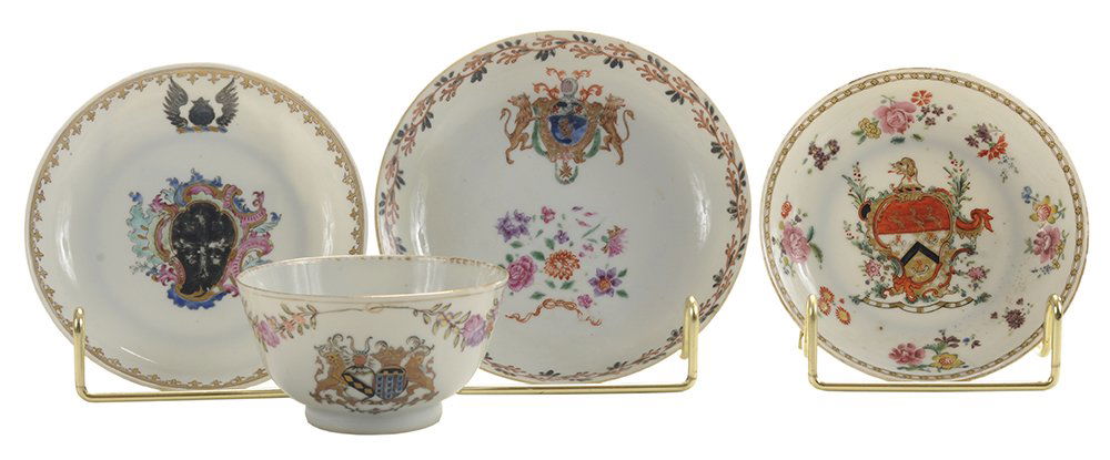 Four Chinese Export Porcelain Armorial (1 of 5)