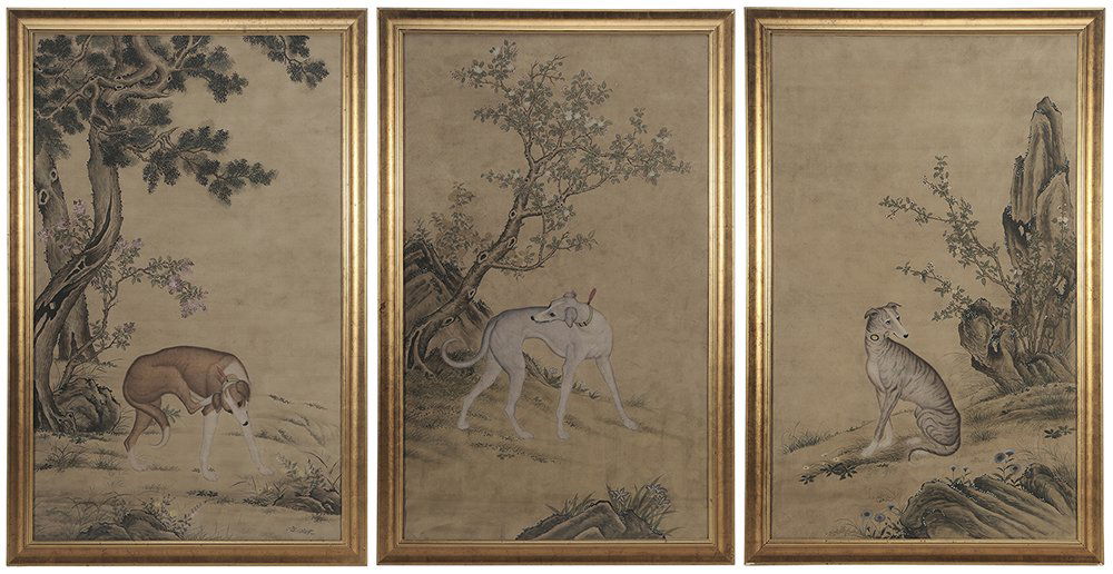 Three Ink and Color on Silk Paintings (1 of 7)