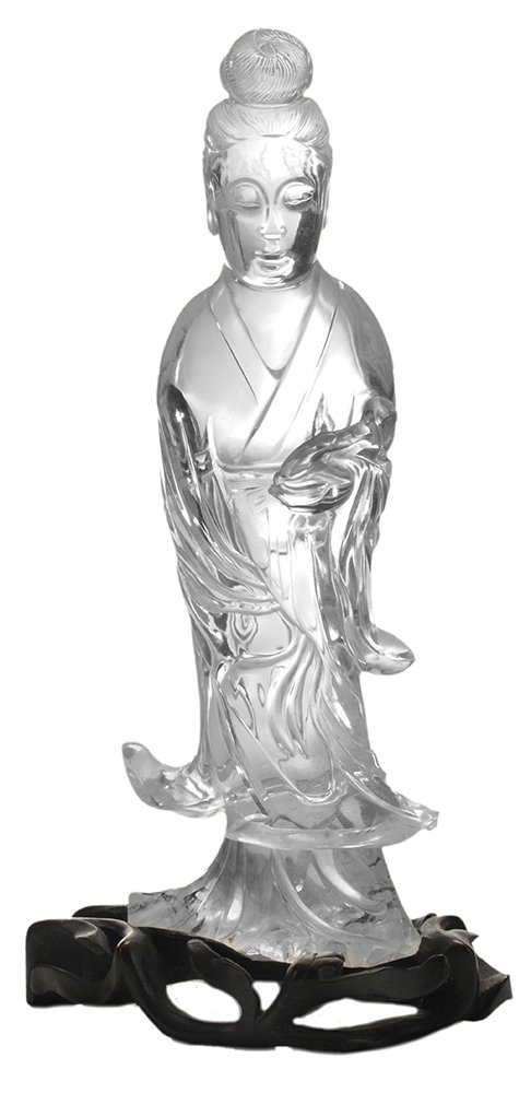 Clear Carved Rock Crystal Guanyin (1 of 4)