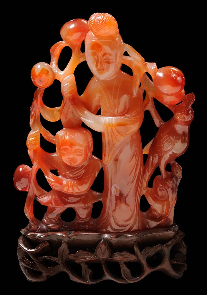Chinese Carved Hardstone Figural Group (1 of 3)