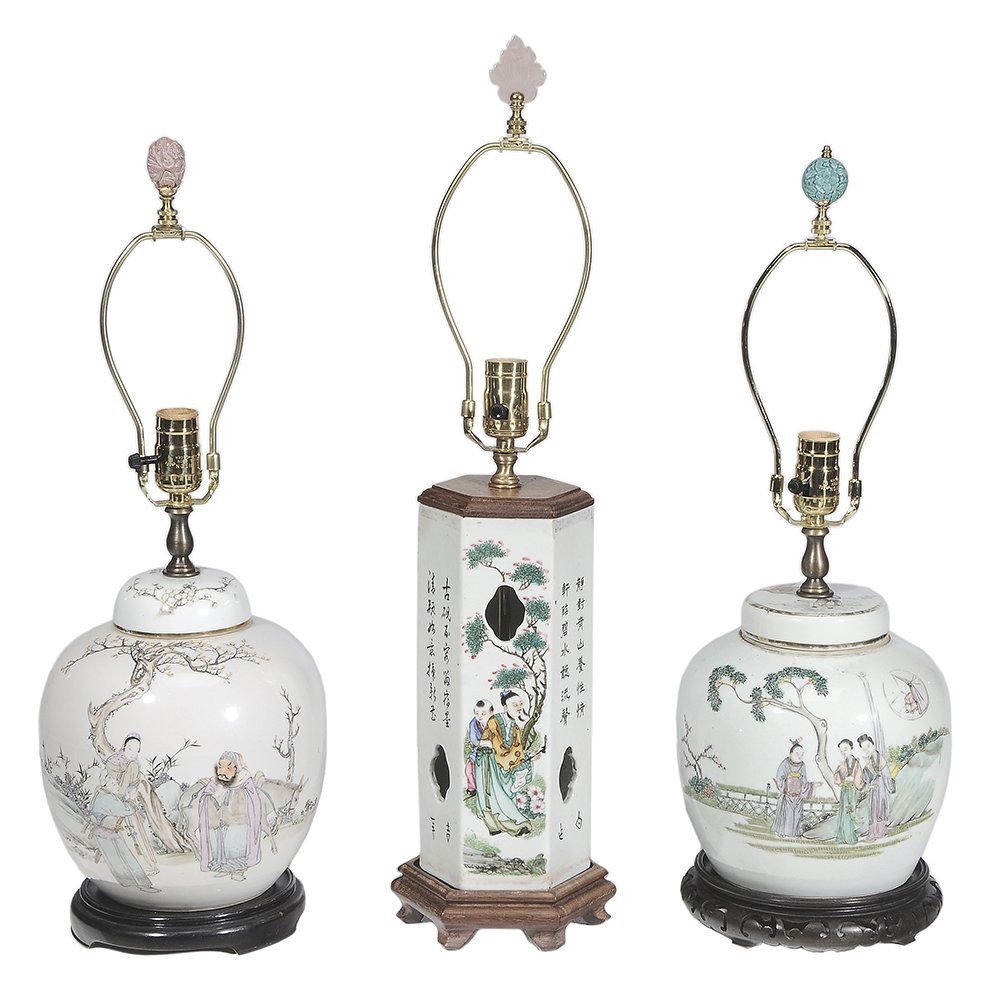 Two Painted Covered Ginger Jar Lamps (1 of 9)