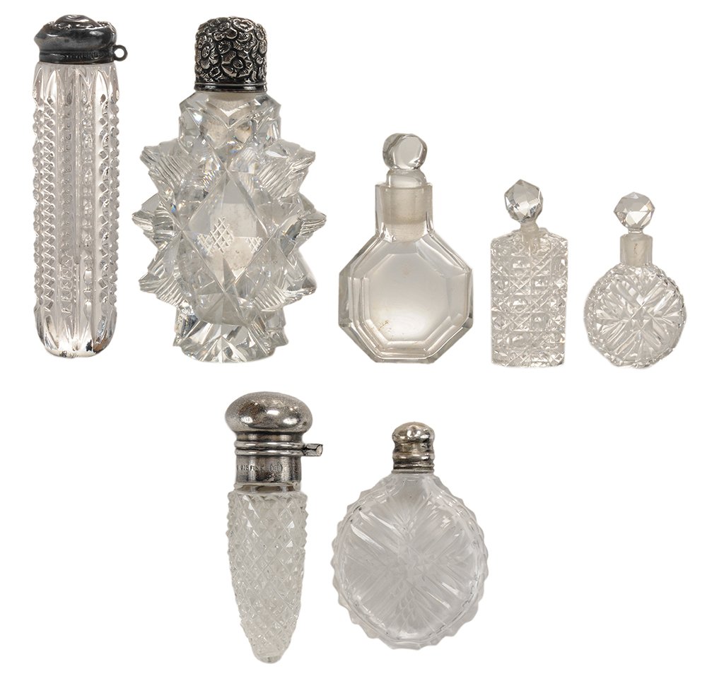 Seven Small Cut Glass Perfume Bottles (1 of 4)