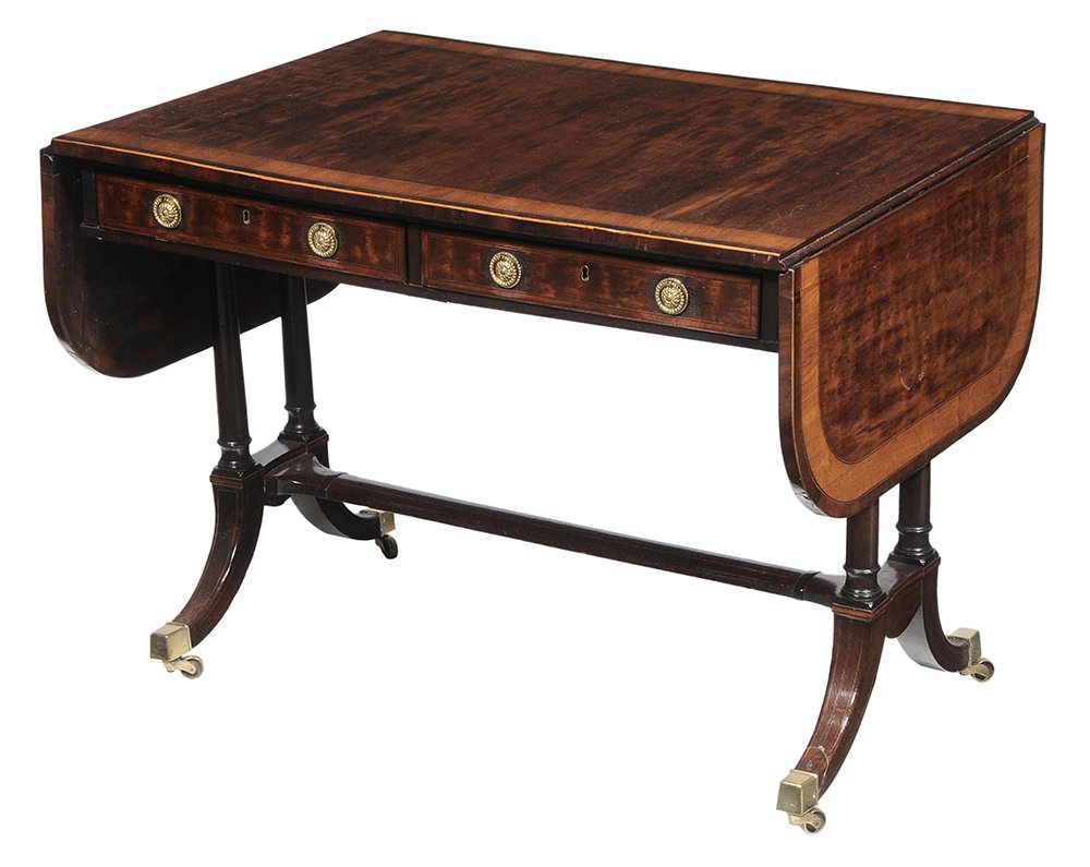 Regency Banded Mahogany Sofa Table (1 of 5)