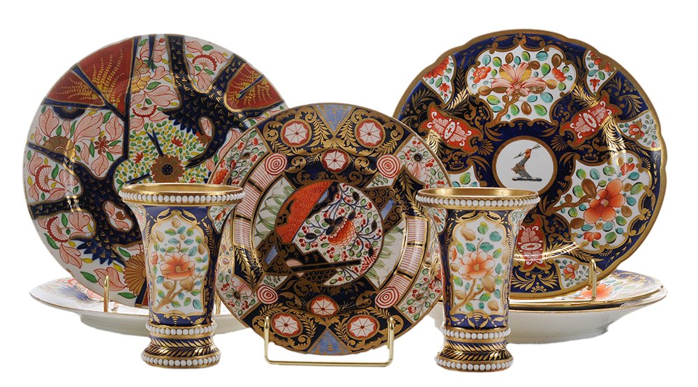 Spode Porcelain Plates and Match Pots (1 of 4)