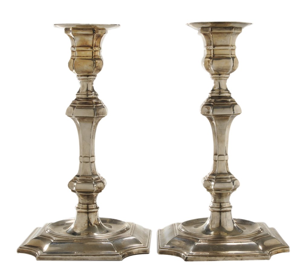 Pair Silver-Plated Candlesticks (1 of 4)