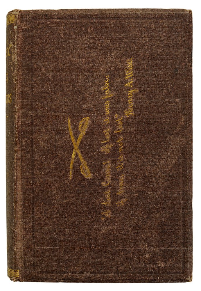 [The Memoirs of General Turner: Ashby and His Compeers] by Rev. James B. Avirett, Baltimore: Selby and Dulany, 1867, first edition, Howes A-425, with portrait frontispiece of Ashby, gilt-decorated and lettered brown cloth, 7-1/2 x 5