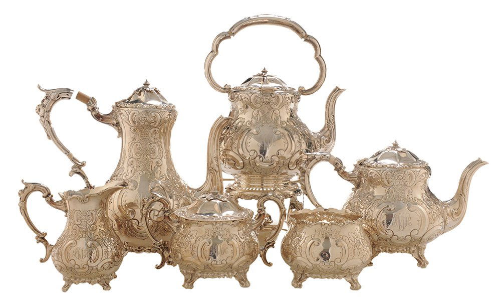 Six Piece Scottish Silver Tea Service (1 of 6)