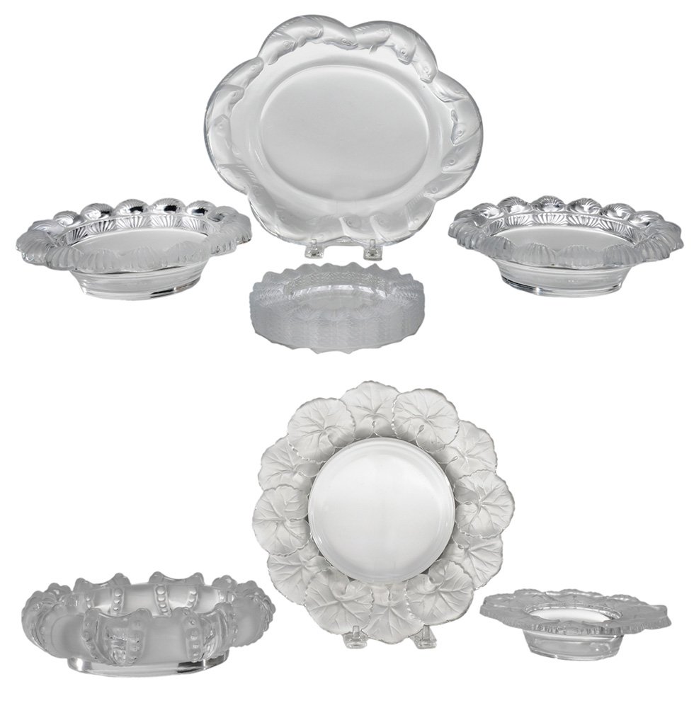 Five "Lalique France" Shallow Dishes (1 of 7)