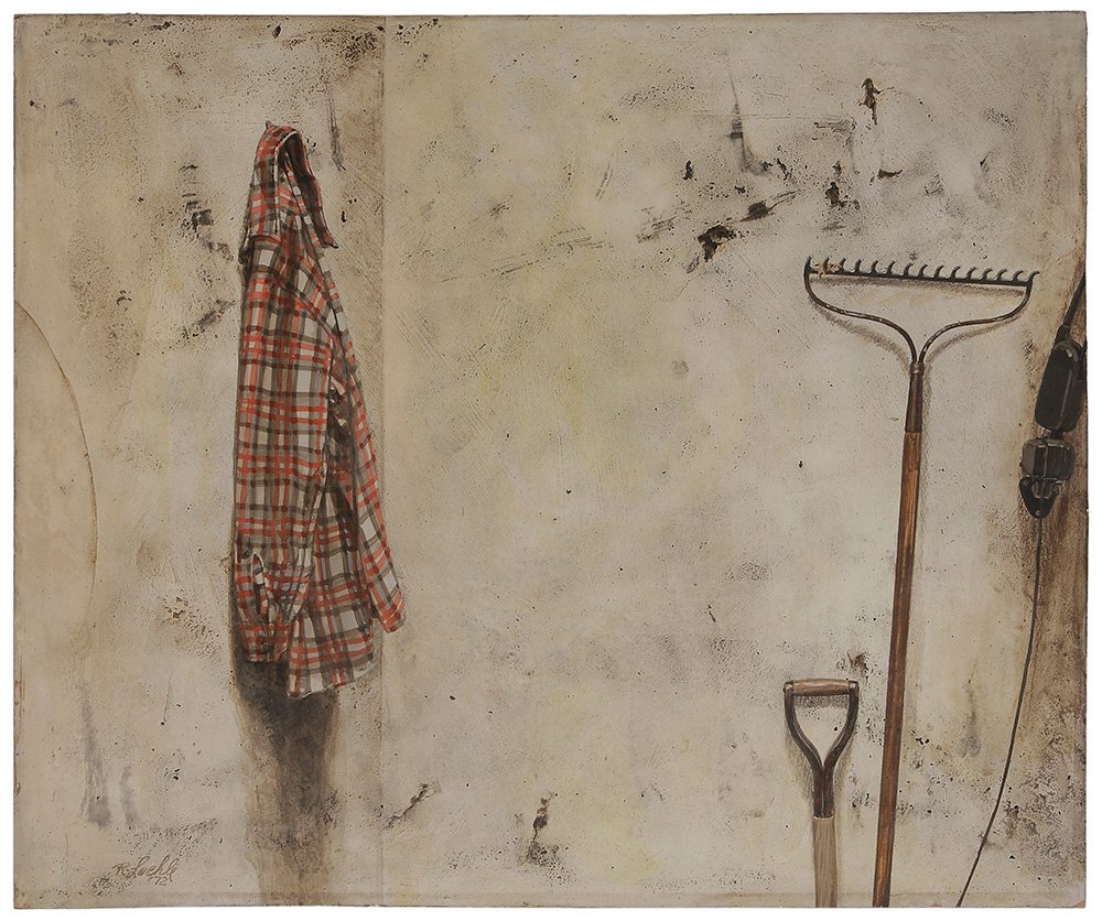Richard Loehle: (Decatur, Georgia, born 1917) Bruce's Shirt, 1972, signed lower left "R. Loehle/72", tempera on paper board, 20 x 24 in.; unframed wear at edges. Provenance: Private Collection