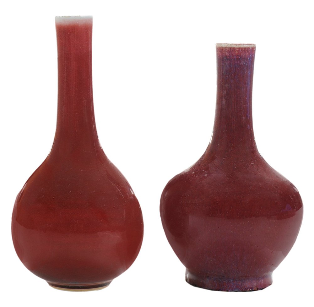 Two Porcelain Copper-Red Bottle Vases (1 of 5)