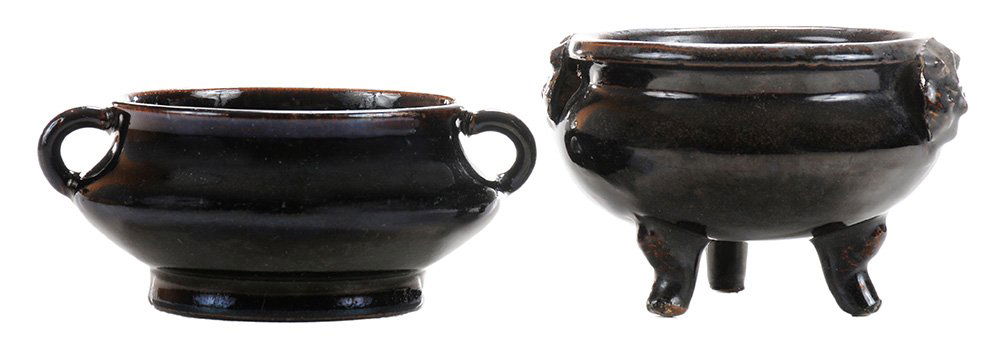 Two Black-Glazed Porcelain Censers (1 of 6)