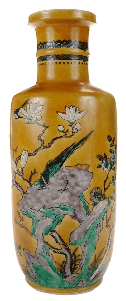 Chinese Susancai Rouleau Vase (1 of 5)