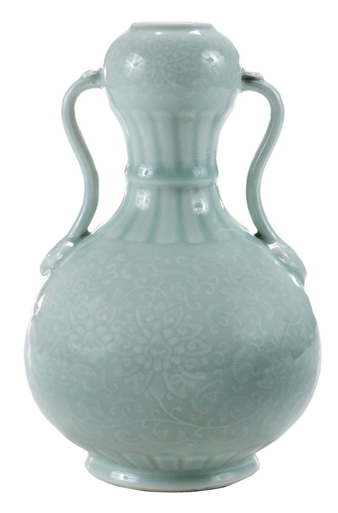 Rare Celadon Glazed Double-Gourd Vase (1 of 8)