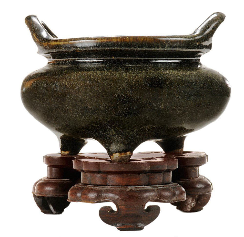 Large Teadust-Glazed Tripod Censer and (1 of 4)