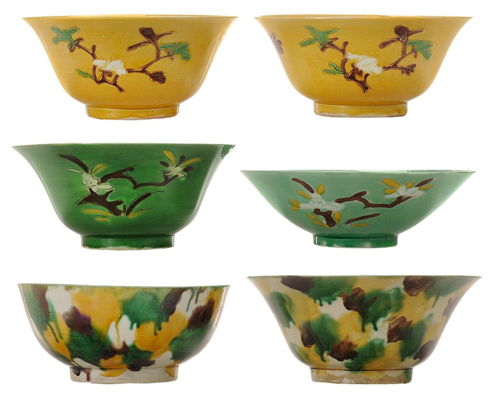 Six Sancai-Glazed Porcelain Bowls (1 of 9)