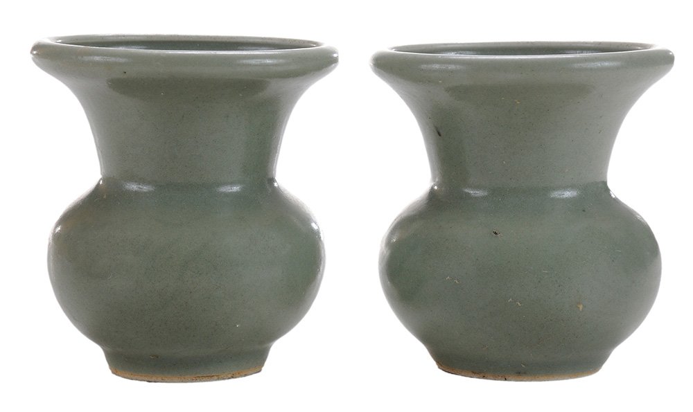 Pair Celadon-Glazed Porcelain Zhadou (1 of 5)