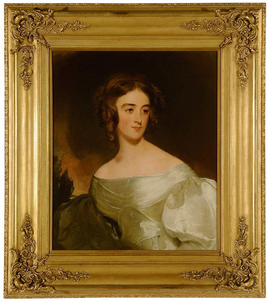 Thomas Sully: (Pennsylvania/Britain, 1783-1872) Portrait of Mary Roane Ritchie Green, Virginia (1811-1842), completed in 1833, unsigned, oil on canvas, 30-1/4 x 25 in.; original Sully type gilt wood and composition