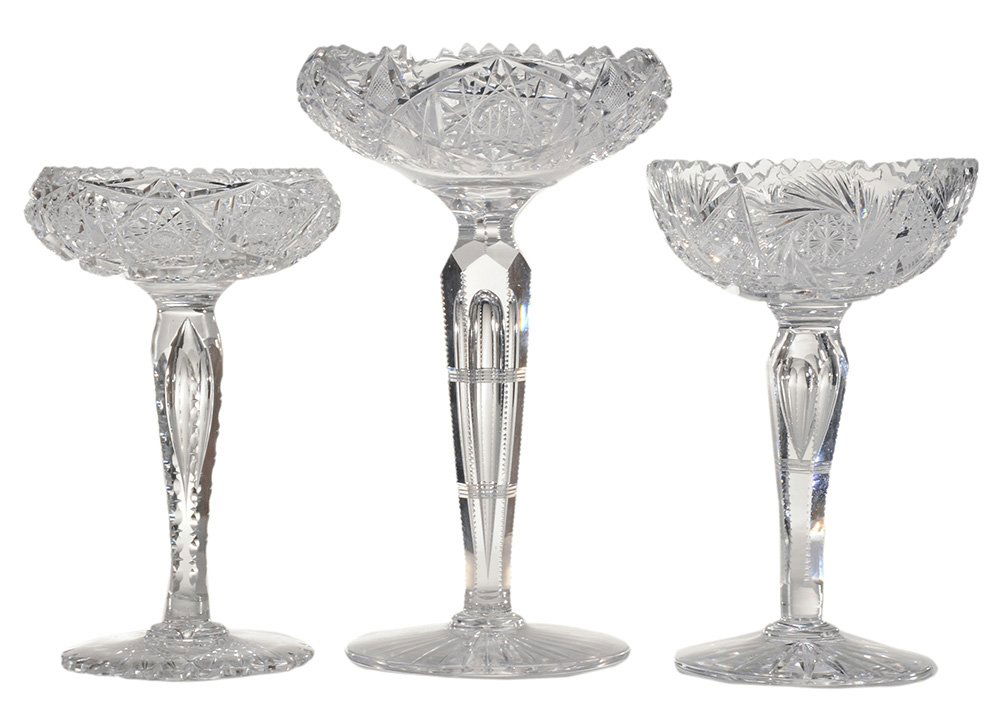 Three Brilliant-Cut Glass Compotes (1 of 3)