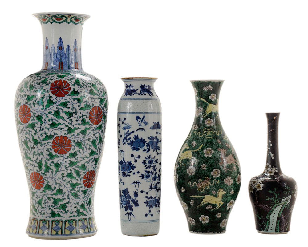 Four Decorated Porcelain Vases (1 of 8)