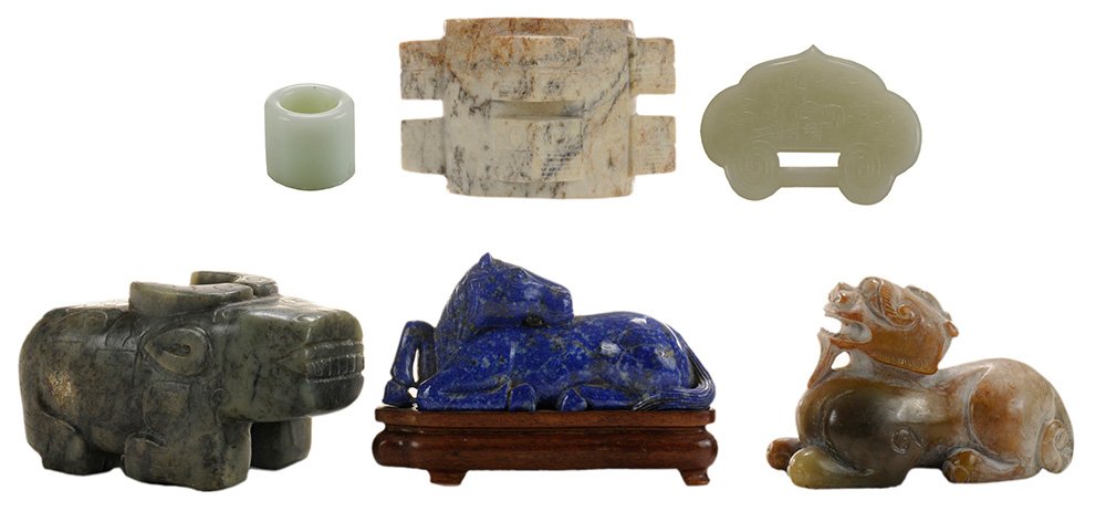 Three Jade Carvings and Three (1 of 7)