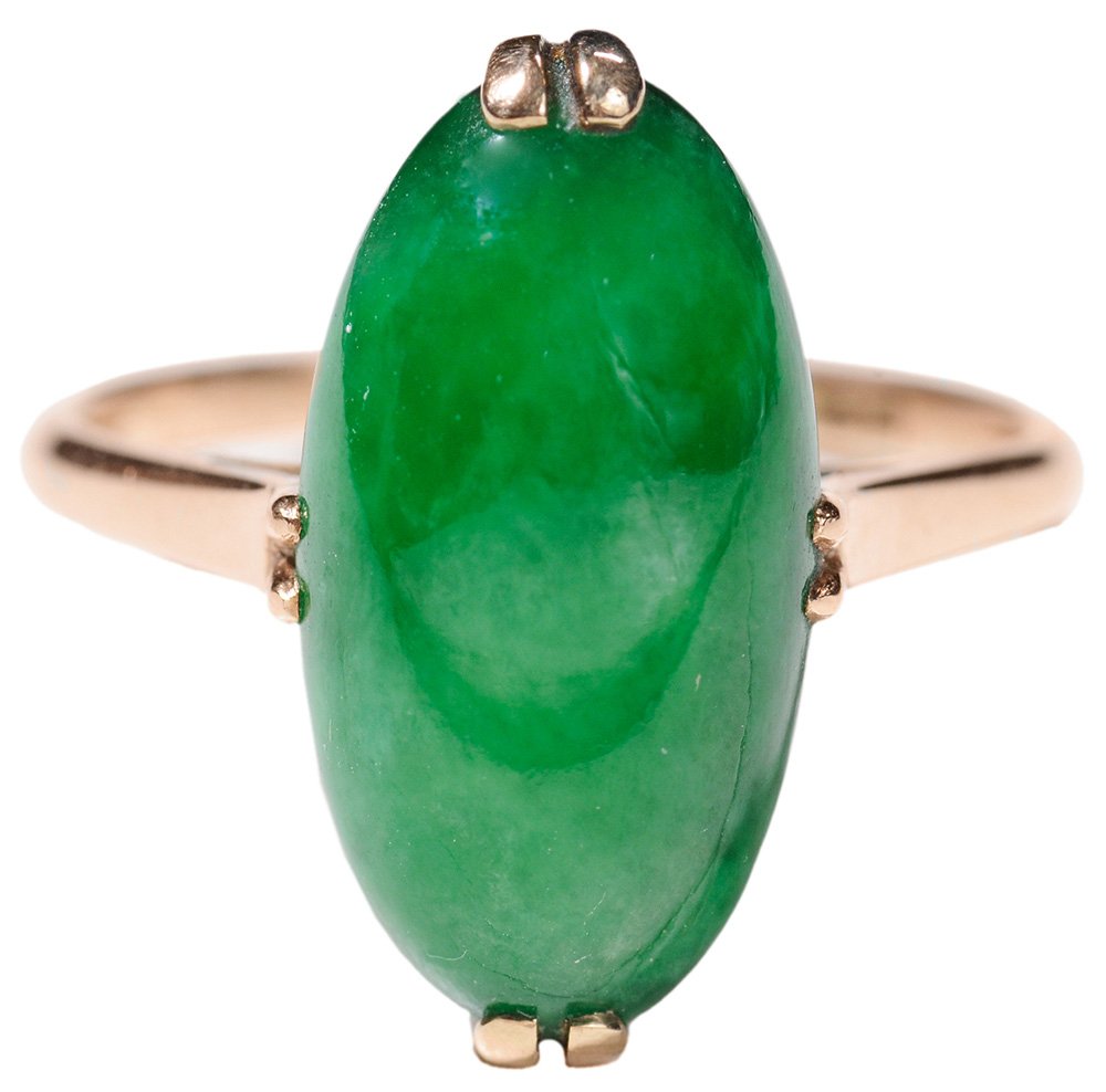 14K Gold and Green Jadite Ring (1 of 4)