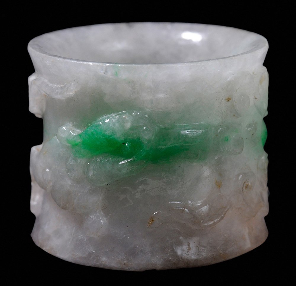 Finely Carved Jadeite Scholar's Ring (1 of 4)