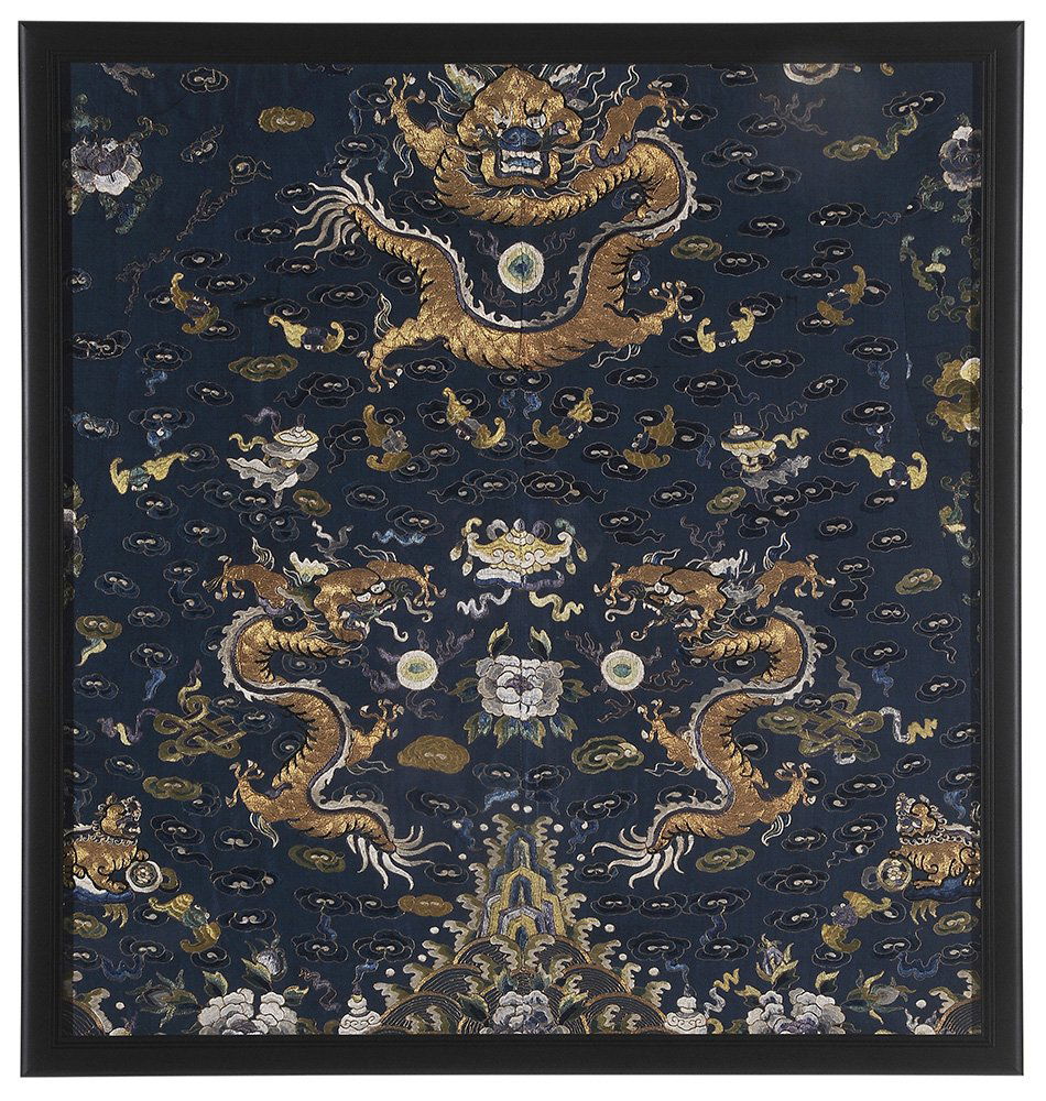 Chinese Embroidered Dragon Panel (1 of 3)