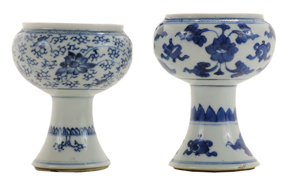 Two Blue and White Stem Cups (1 of 6)