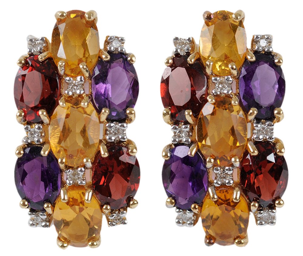 14 Karat Gold and Gemstone Earrings (1 of 3)