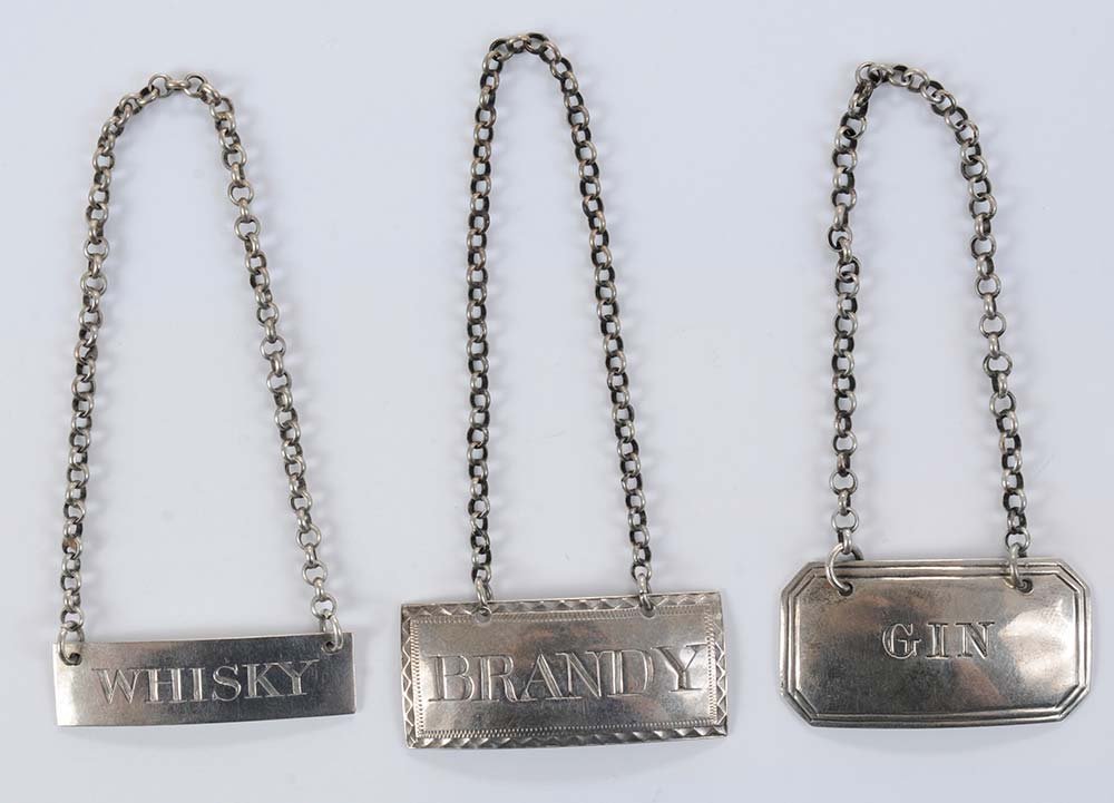 Three English Silver Decanter Labels (1 of 5)
