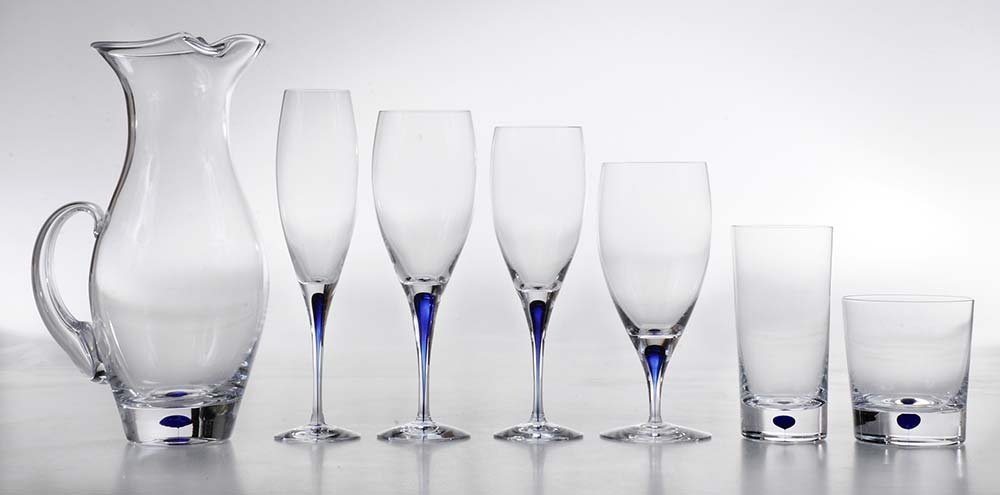 Orrefors Blue Intermezzo Stemware and Barware Service (1 of 7)