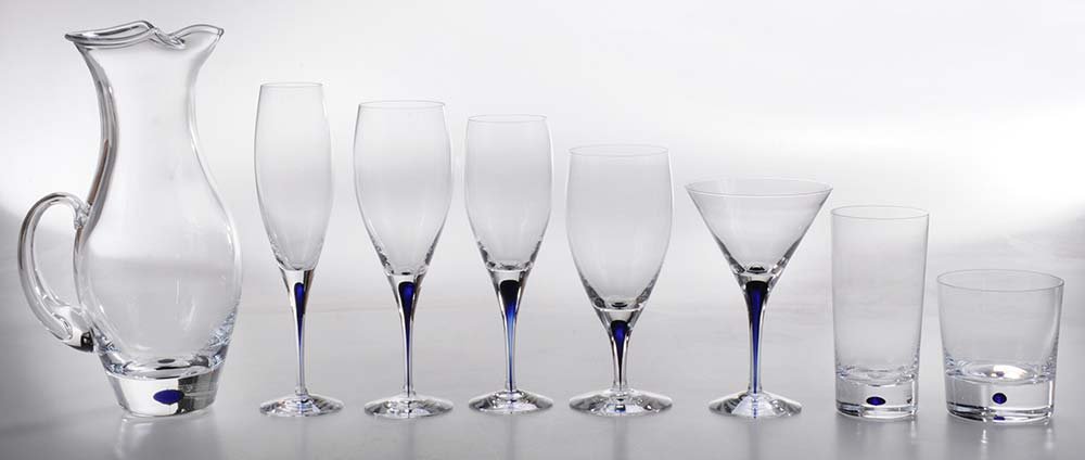 Orrefors Blue Intermezzo Stemware and Barware Service (1 of 5)