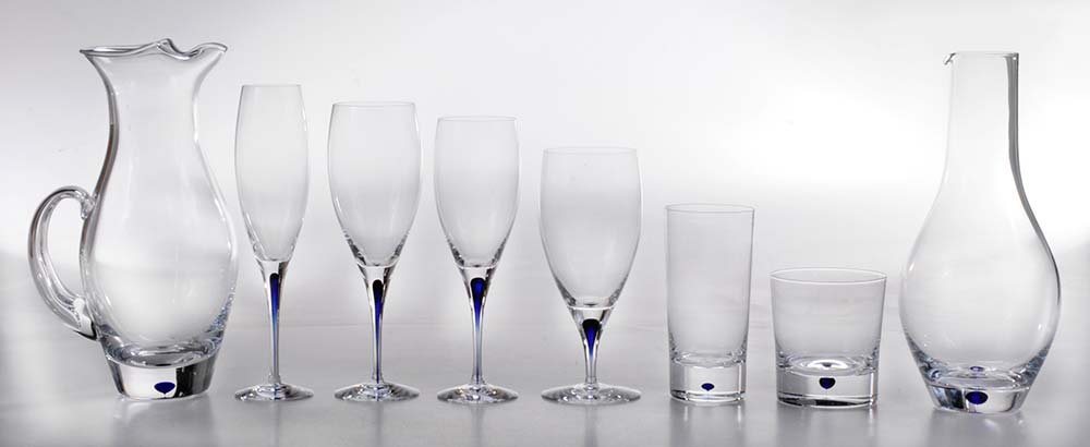 Orrefors Blue Intermezzo Stemware and Barware Service f (1 of 6)