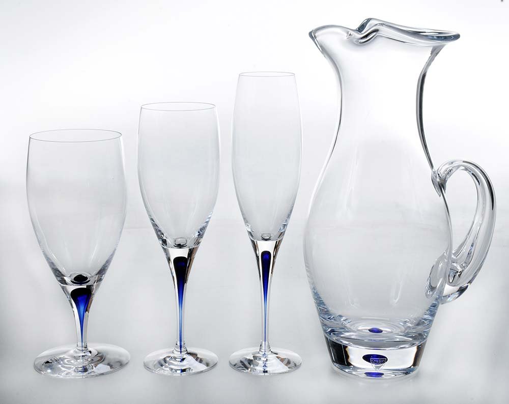 Orrefors Blue Intermezzo Stemware and Barware Service (1 of 6)