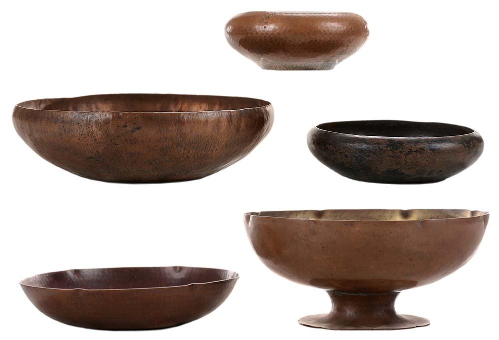 Five Arts and Crafts Hammered Bowls (1 of 5)