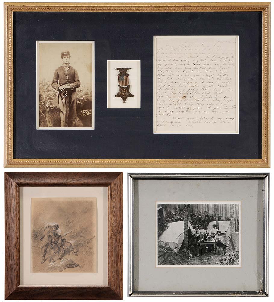 Three Framed Civil War Items (1 of 9)