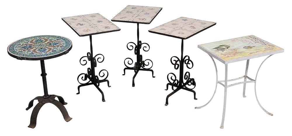 Collection of Five Tile-Top and Iron (1 of 5)