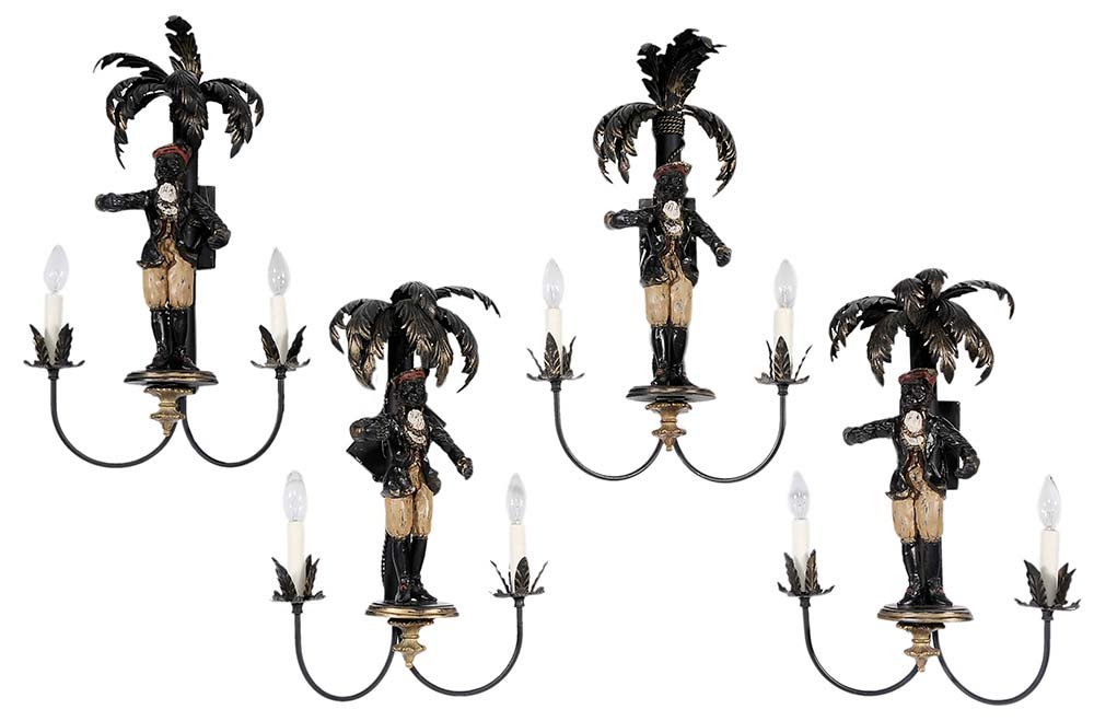 Set of Four Venetian Style Tole- (1 of 6)