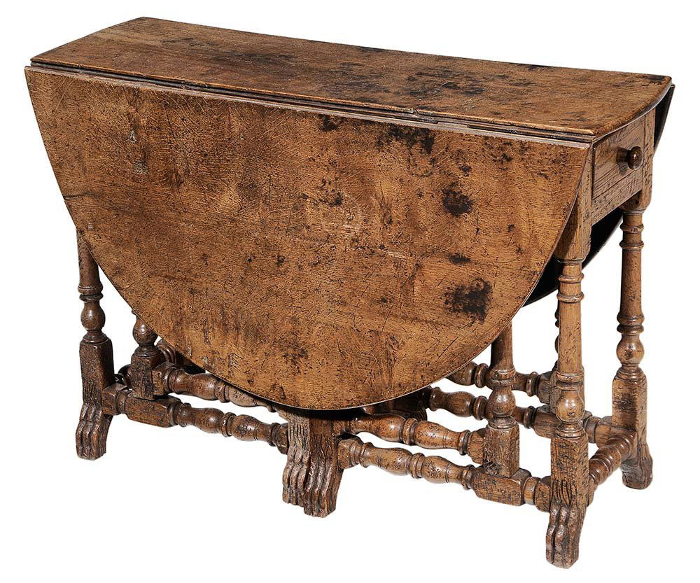 William and Mary Style Oak Gate-Leg (1 of 7)