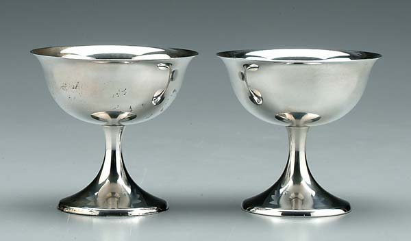 Eight sterling silver sherbets:
