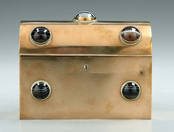 Howell James jeweled brass box,