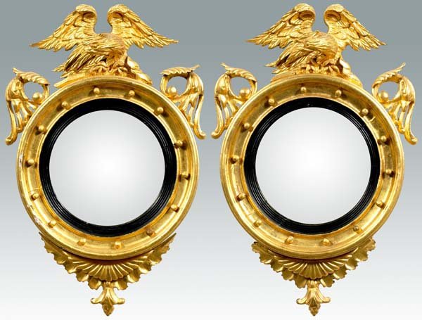 Pair classical girandole mirrors