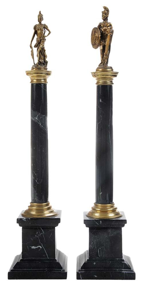 Pair Grand Tour Gilt Bronze and Marble (1 of 3)