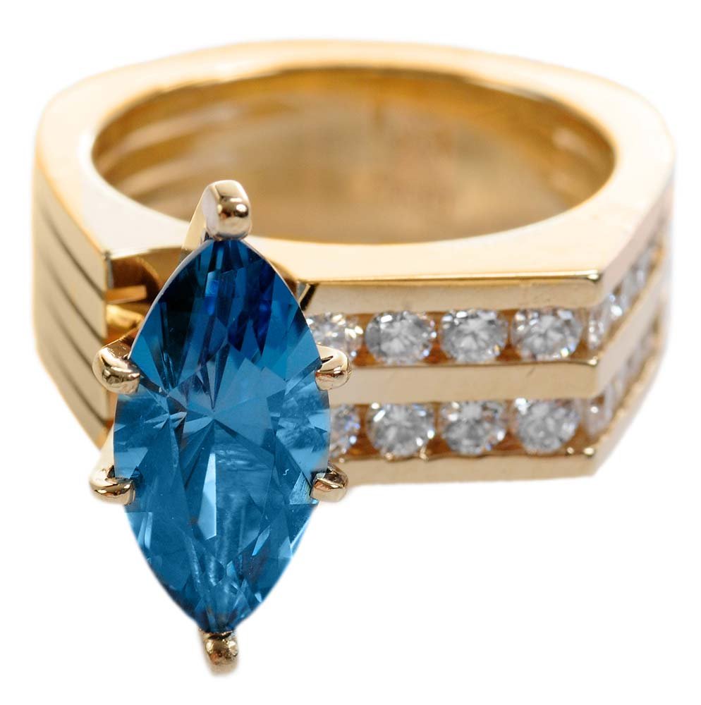 Blue Topaz and Diamond Ring (1 of 4)
