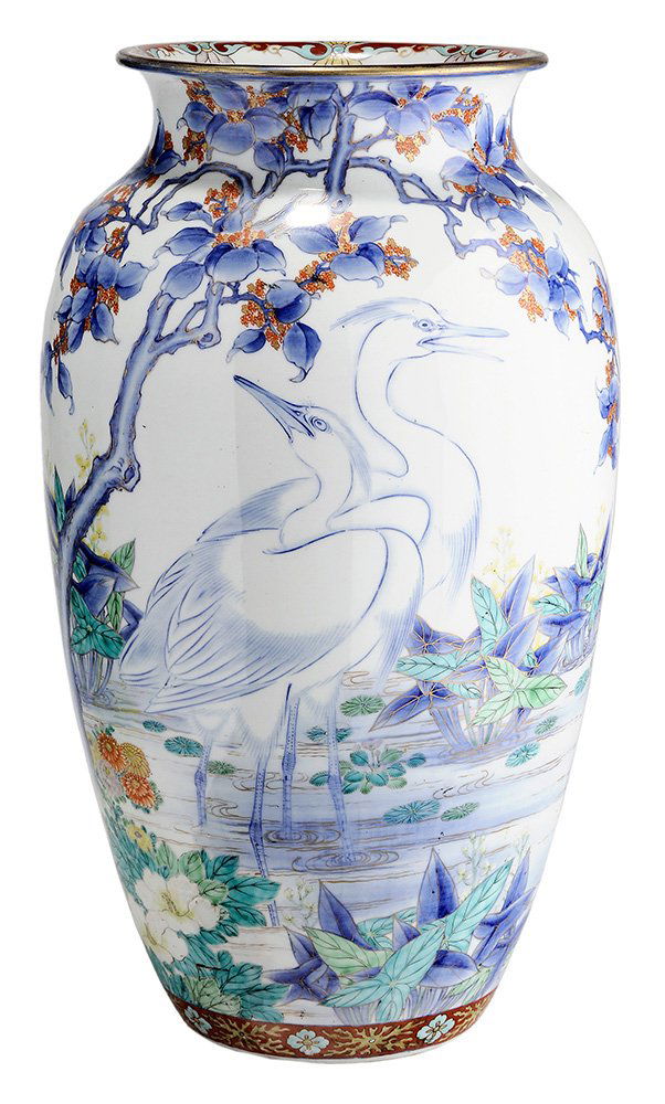 Large Fukagawa Porcelain Vase (1 of 7)